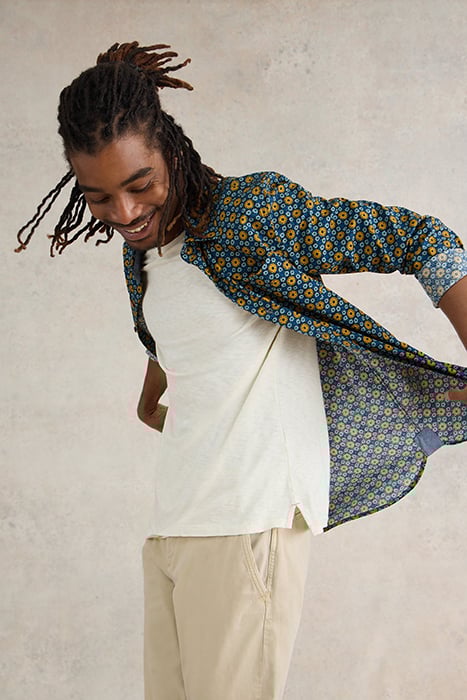 ROUND FLOWER PRINTED SHIRT NAVY PRINTED 5