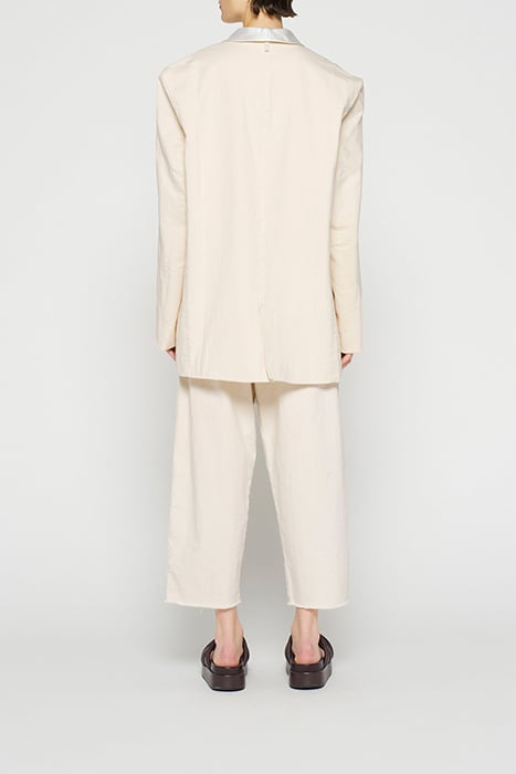 SMOKING BLAZER SLUB TWILL ECRU 2