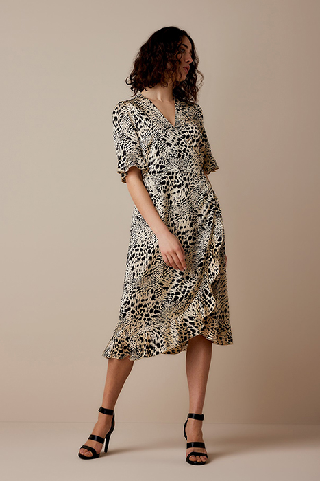 WRAP DRESS PRINTED POLYESTER WHITES 1
