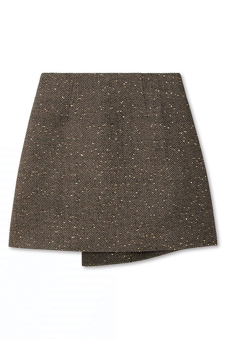 SEQUIN HERRINGBONE SKIRT BLACK W/ GOLD 4