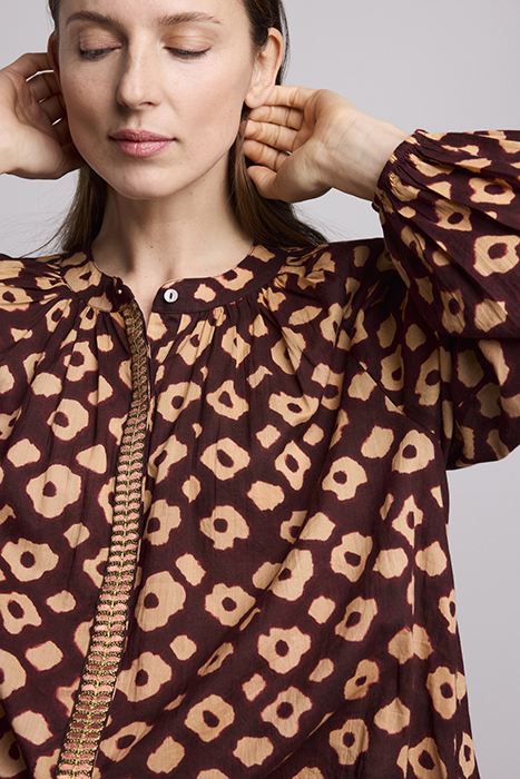 BLOUSE FLOWER MIX RED GRAPE 6