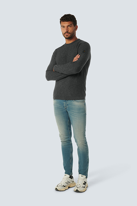 PULLOVER CREWNECK 2 COLOURED MELANGE DARK STEEL 3