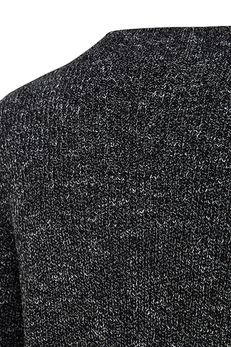 MOULINE EFFECT MOCK NECK BLACK/WHITE 3