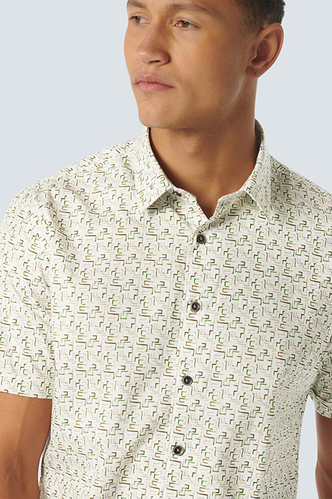 SHIRT SHORT SLEEVE STRETCH ALLOVER PRINTED GREEN 6