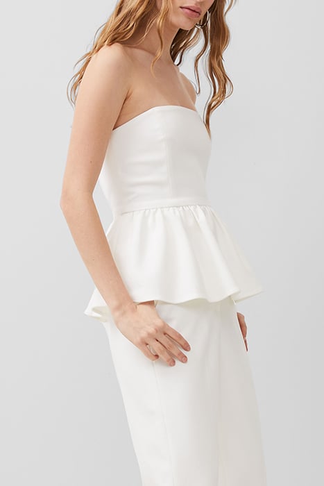 WHISPER STRAPLESS PEPLUM TOP WHITE 3