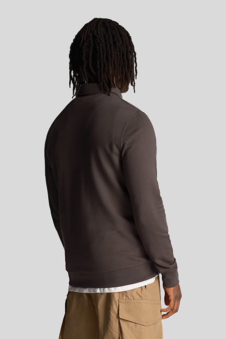 LOOPBACK EMBROIDERED COLLARED SWEATSHIRT GUNMETAL 2