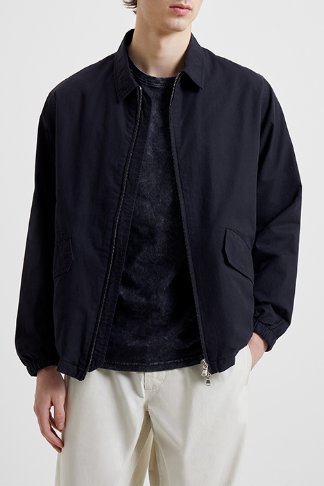 PEACHED COTTON COACH JACKET BLACK ONYX 1