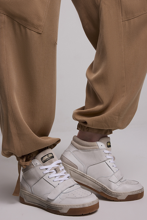 SNEAKER DIRTY LOOK WITH LACES AND 1 STRIP VELCRO IVORY 3