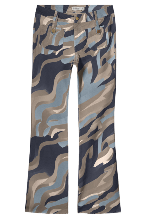 FLARED PANTS FANCY PRINTED TWILL NIGHT SKY 3