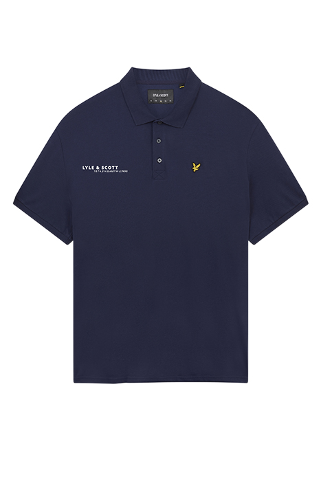 CO-ORDINATE PRINT PLAIN POLO SHIRT NAVY 4