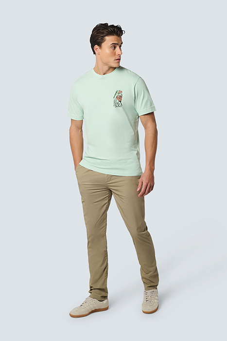 T-SHIRT CREWNECK PLACED PRINTS GARMENT DYED SLUB MINT 3