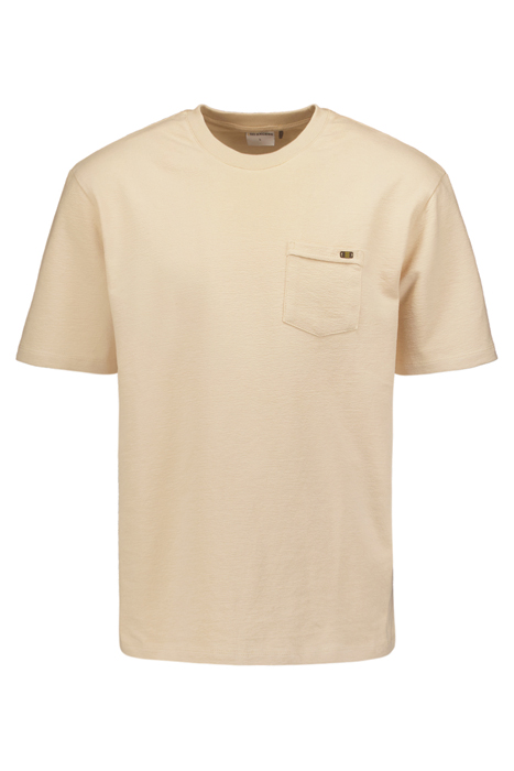 T-SHIRT CREWNECK SOLID JACQUARD SLUB CEMENT 4