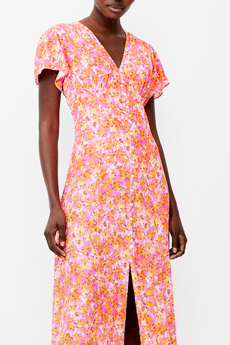 CASS DELPHINE SS V NK MIDI DRS PERSIMMON 3