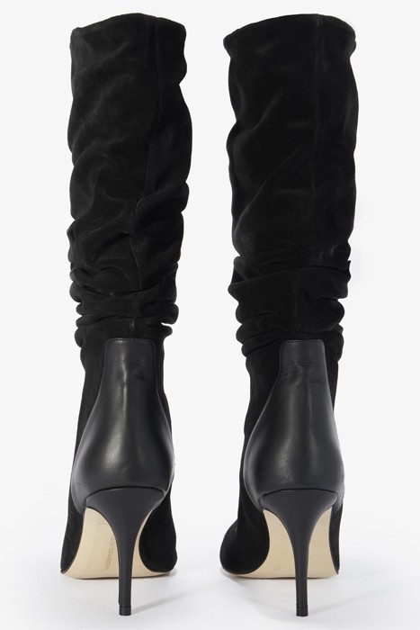 SUEDE KNEE HIGH BOOT BLACK 4