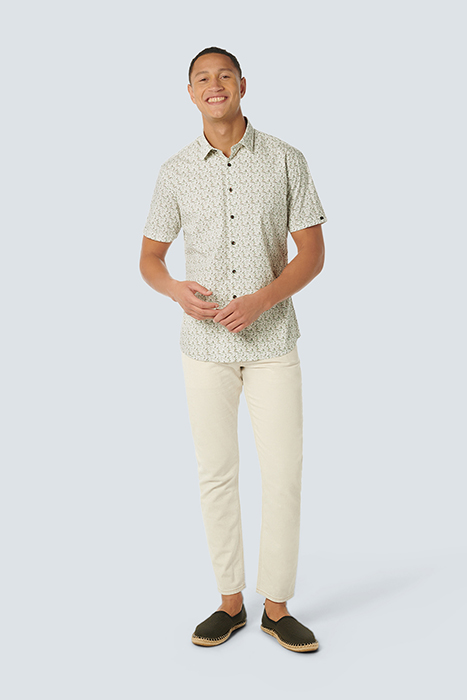 SHIRT SHORT SLEEVE STRETCH ALLOVER PRINTED GREEN 3