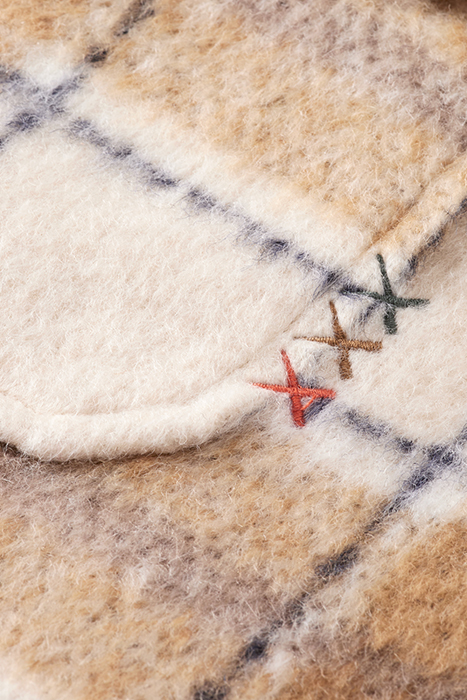 WOOL-BLEND ZIP-THRU CHECK OVERSHIRT OFFWHITE CAMEL CHECK 10