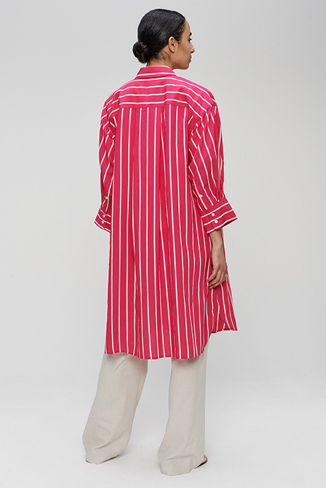 STRIPED SHIRT DRESS MID CARMINE ROSE 3