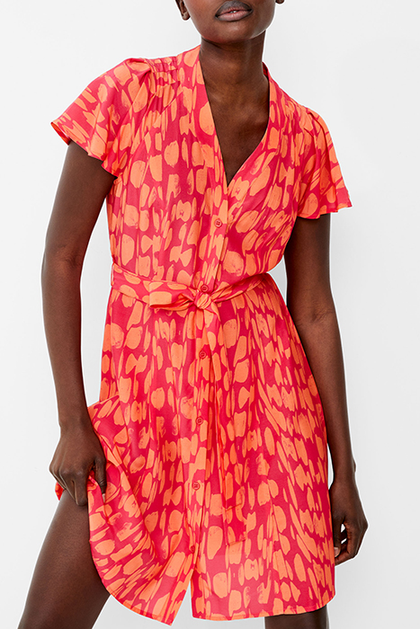 ISLANNA CREPE SS V NK DRESS CORAL/AZALEA 1