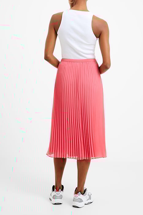 PLEATED SOLID MIDI SKIRT RED 2