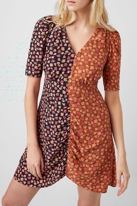 DAISYPETALS MIX DRAPE DRESS BLACK 1