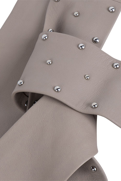 SHIRO LEATHER WRAP STUD BELT TIMELESS TAUPE 2