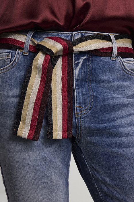 KNITTED MULTICOLOUR BELT LATTE 4