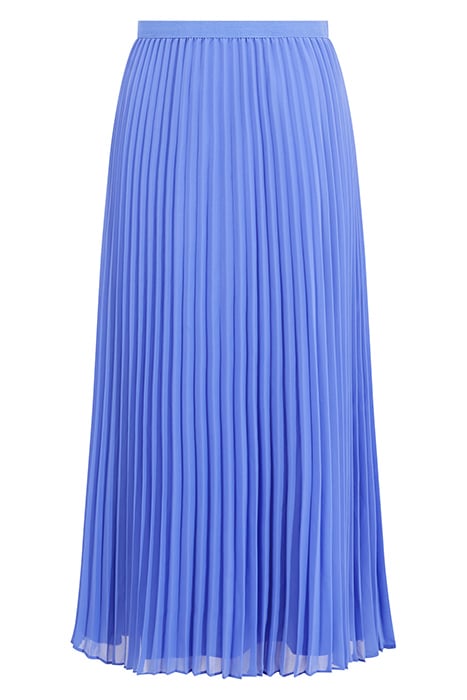 PLEATED SOLID MIDI SKIRT BAJA BLUE 4