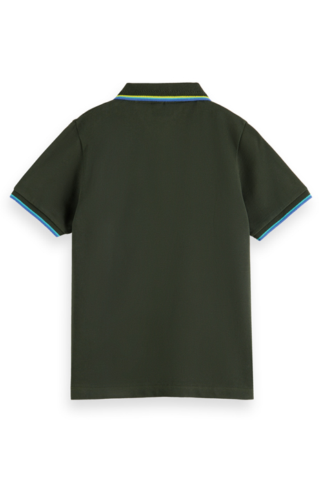 BOYS COTTON IN CONVERSION POLO WITH CONTRAST TIPPING FOREST 5