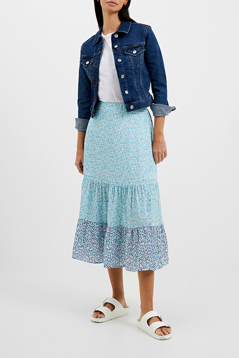 ENORA TIERED MIDI SKIRT BLUE 2