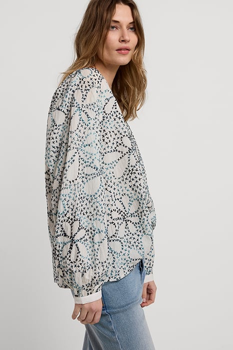 TOP CROSS STITCH HAND EMBROIDERY IVORY 4