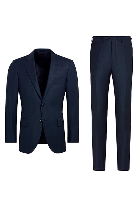 MID BLUE BIRD'S EYE TAILORED FIT LAZIO SUIT MID BLUE 6
