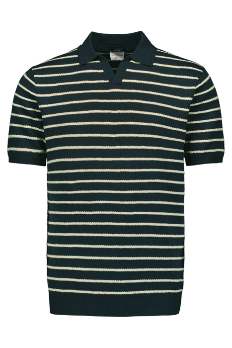 PULLOVER SHORT SLEEVE POLO 2 COLOURED STRIPE WITH LINEN NIGH 4