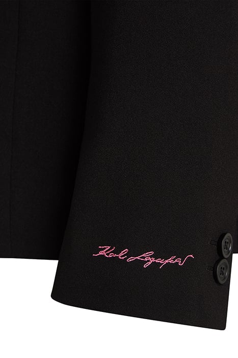 SATEEN PINK COLLAR BLAZER BLACK 3