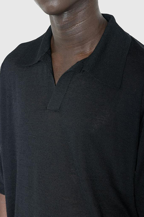 トップス AURALEE WOOL SILK KNIT SKIPPER POLO AURALEE – HARD TWIST HIGH GAUGE WOOL SILK KNIT SKIPPER POLO