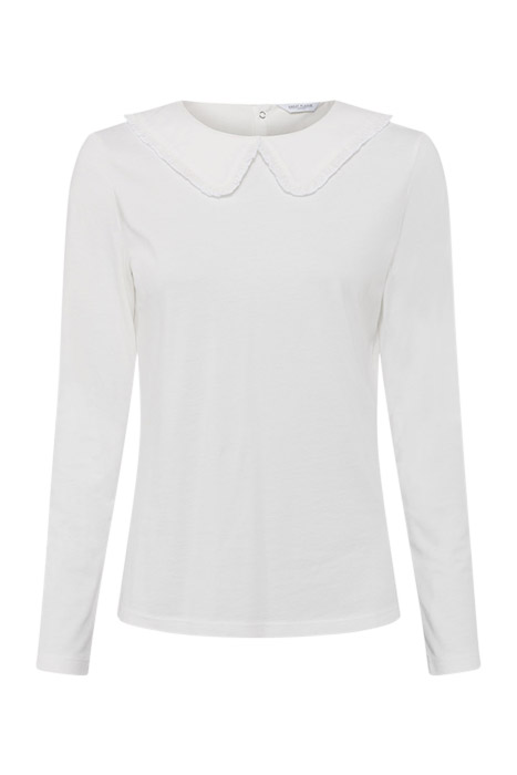 NOVELTY COLLAR LS RND NK TOP WHITE 3