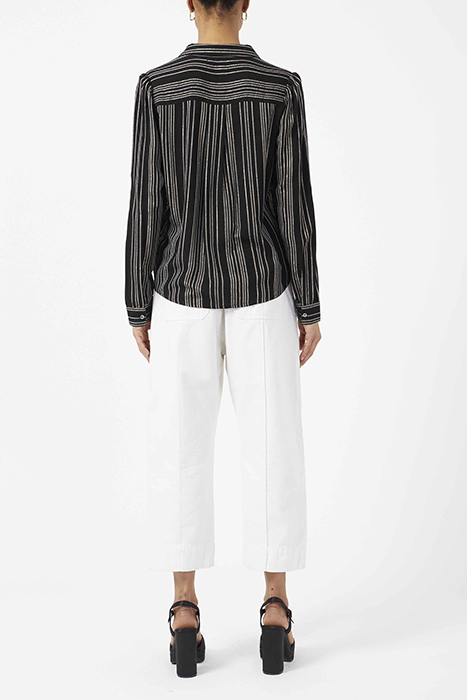 SHIMMER SHIRTING LS BLOUSE BLACK 3