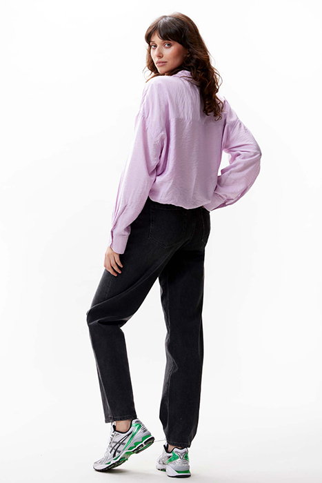 CROPPED BUTTON UP BLOUSE FAIR ORCHID 3