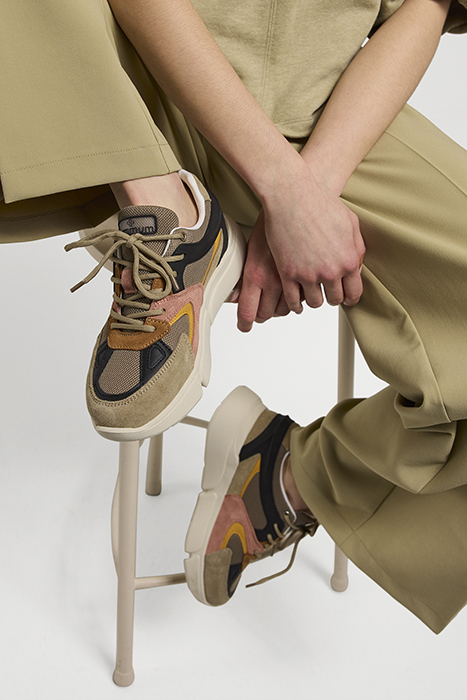 SNEAKER COMBI MATERIAL GREEN LENTIL 3