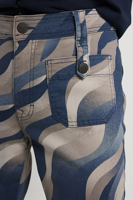 FLARED PANTS FANCY PRINTED TWILL NIGHT SKY 4