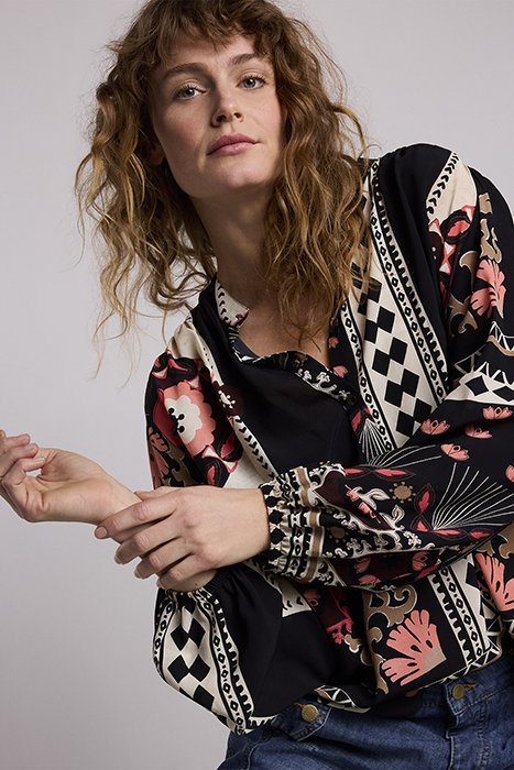 TOP SCARF PRINT BLACK 5