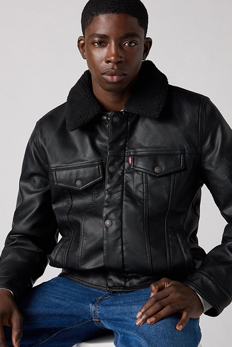 LSERELAXFIT LEATHER & BIKER JACKET BLACK 6