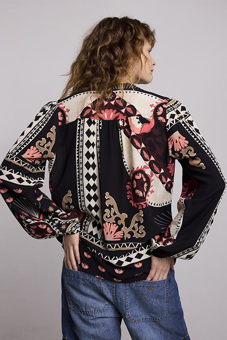 TOP SCARF PRINT BLACK 2