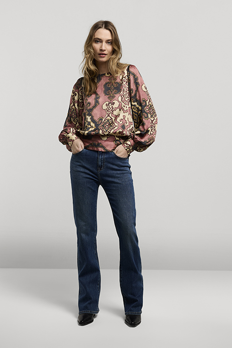 TOP LONG SLEEVES ORNAMENT PRINT ANTIQUE PINK 1