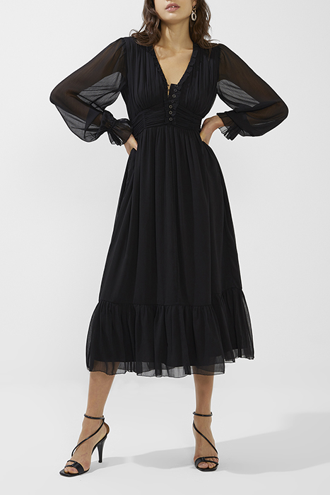 ES ALITA SOLID PLT L/S VNK DRS BLACK 1