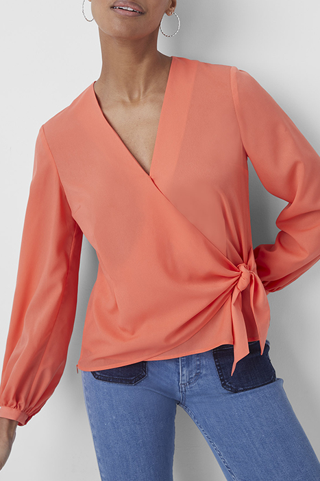 CREPE LIGHT LS WRAP OVER TOP RED 3