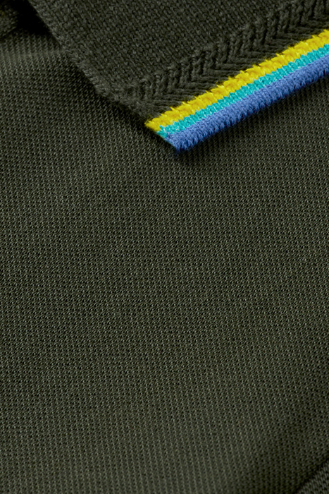 BOYS COTTON IN CONVERSION POLO WITH CONTRAST TIPPING FOREST 7