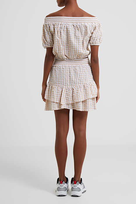 FILIPPA COT POPLIN OFF SHLD TP BROWN 2