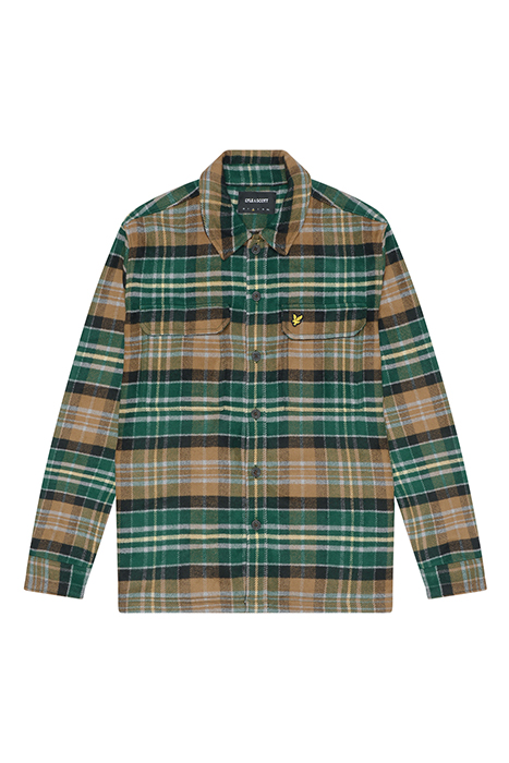 CHECK FLANNEL OVERSHIRT ARGYLE TEAL/ HERITAGE TAUPE 4