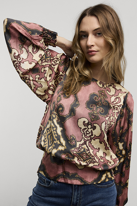 TOP LONG SLEEVES ORNAMENT PRINT ANTIQUE PINK 4