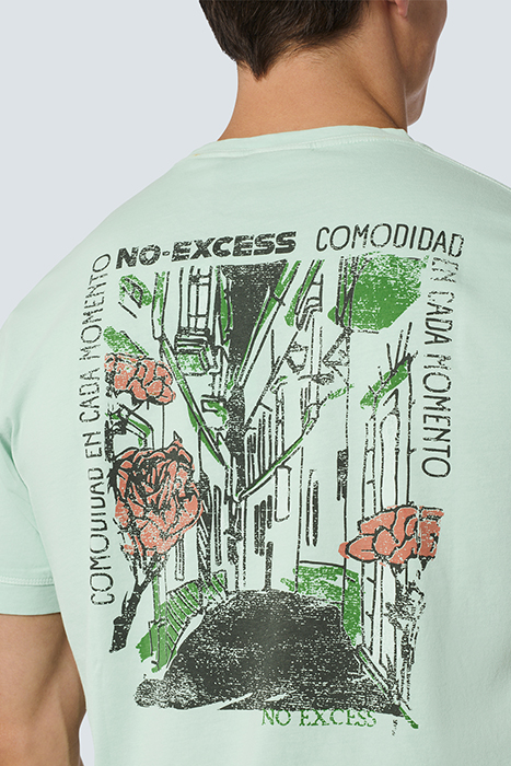 T-SHIRT CREWNECK PLACED PRINTS GARMENT DYED SLUB MINT 6